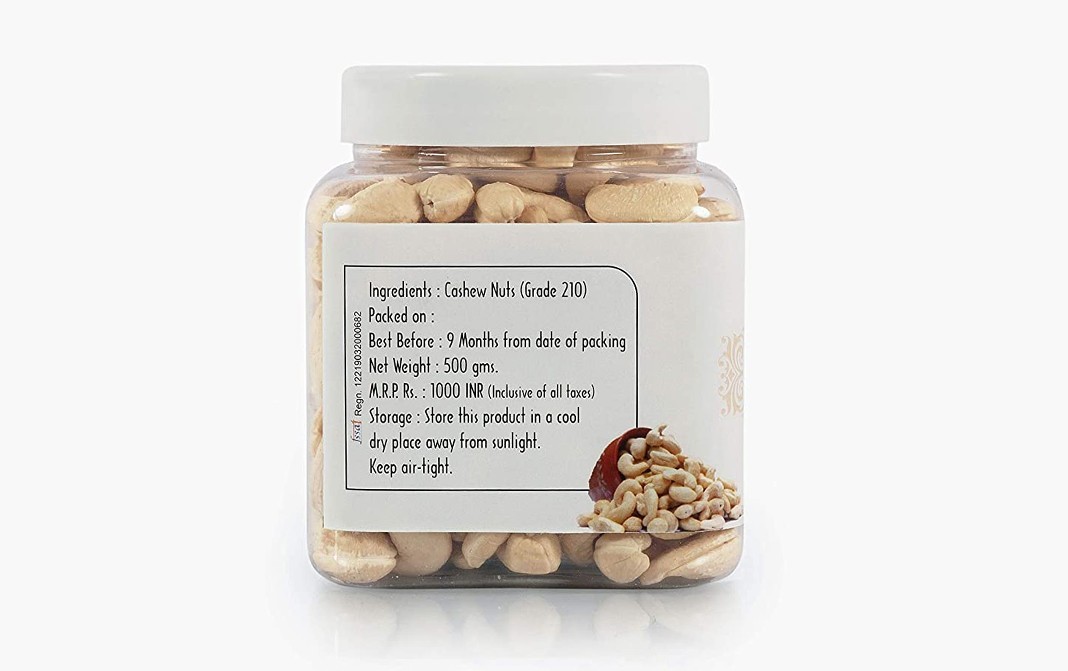 NaturePlatter Cashew Nuts    Pack  500 grams